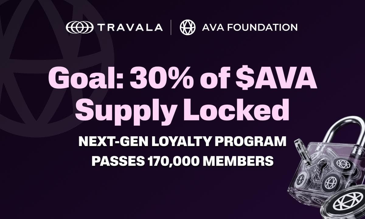 CHAINWIRE: Travala's Crypto Loyalty Program Passes 170,000 Members, Sets Long-Term Goal of 30% of AVA Supply Locked