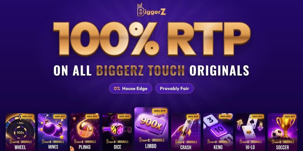 BiggerZ Crypto Casino Launches 100% RTP Originals With 0% House Edge