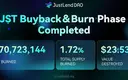JUST completa su quinta recompra y quema de JST: más de 170 millones de tokens (~23,53 millones de dólares) quemados antes de una importante actualización deflacionaria